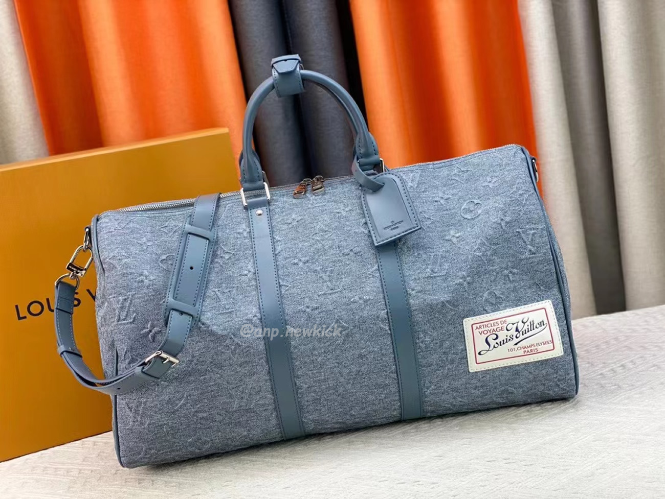 Louis Vuitton Keepall Bandouliere Monogram 50 Navy Duffel Bag (54) - newkick.org